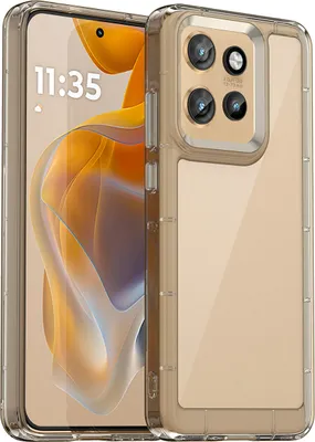 Image de Etui pour Motorola Edge 50 Neo transparent, antichoc Etui de protection en silicone TPU gris titane