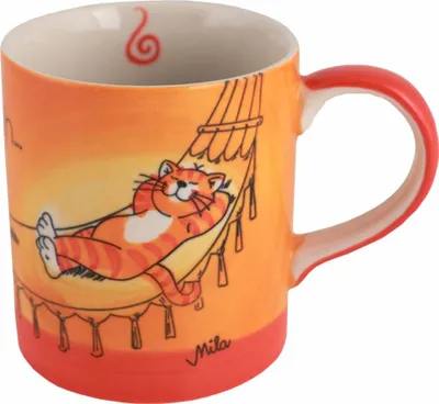 Produktbild von Mila Keramik-Becher Oommh Katze Ruhepause | ca. 250 ml