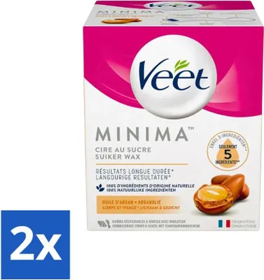 Produktbild von Veet – Warmwachs – Orientalisches Enthaarungswachs – Minima – Arganöl – 250 ml - Vorteilspack - 2 Stücke