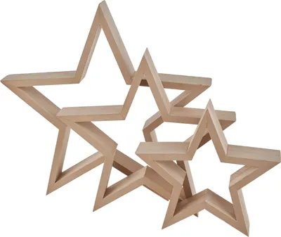 Produktbild von VBS Holzsterne Frame 18 bis 29 cm Deko Basteln Weihnachten Holzrahmen