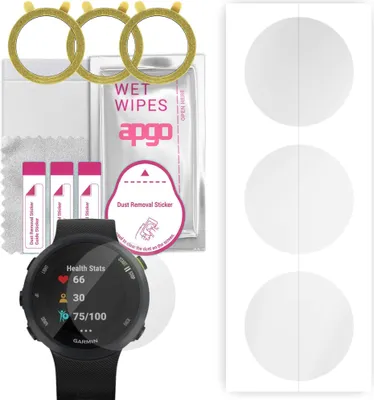 Produktbild von apgo 3 Stück Schutzfolie, klar, kompatibel mit Garmin Forerunner 45 Smartwatch, Hydrogel Displayschutzfolie mit Positionierhilfe, Displayfolie, robust und kratzfest