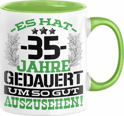 Produktbild von 35. Geburtstag Lustig Geschenk Männer Frauen Geschenkidee zum 35er Mann Frau Es Hat 35 Jahre Gedauert Um So Gut Auszusehen  (Grün)