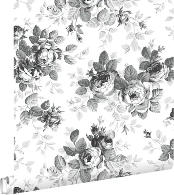 Obrázek produktu pro ESTAhome tapeta růže černobílá 53 cm x 10,05 m
