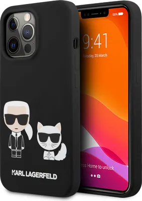 Produktbild von Karl Lagerfeld Klhcp13Lsskck Iphone 13 Pro / 13 6.1"" Hardcase Czarny/Schwarzes Silikon Karl & Choupette