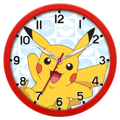 Obrázek produktu pro Analogové nástěnné hodiny Pokémon o průměru 25 cm: stylové měření času pro hráče počítačových her