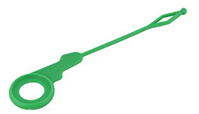 A single green plastic tool for removing or installing a part.