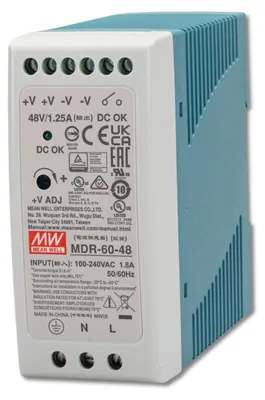 Produktbild von Mean Well Hutschienen-Netzteil (DIN-Rail) MDR-60-48 48 V/DC 1.25 A 60 W 1 x (MDR-60-48)