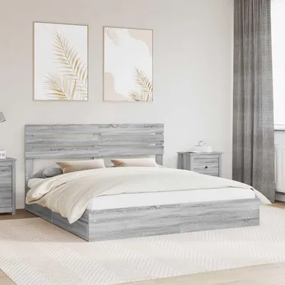 Obrázok produktu pre Maison Exclusive – úložný priestor pod posteľou Graues Sonoma 180 x 200 cm drevený materiál