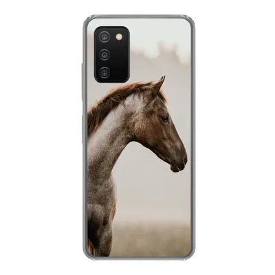Produktbild von MuchoWow® Handyhülle Schutzhülle Hülle für Samsung Galaxy A03s Pferd - Nebel - Natur Silikon Softcase Handy Hülle - Schutz