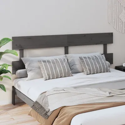 Produktbild von vidaXL Kopfteil Grau 204x3x81 cm Massivholz Kiefer - Kopfteil - Kopfteile - Bettkopfteil - Holzkopfteil