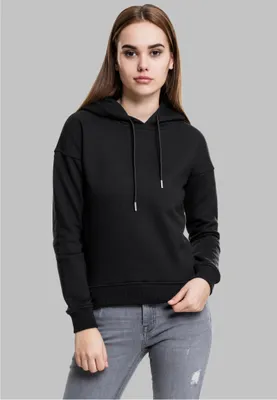 Immagine prodotto di Urban Classics TB1524 | Felpa con cappuccio da donna con polsini a coste - Colore: Nero - Taglia: XS