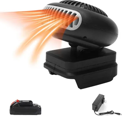 Produktbild von Mini Akku Heizlüfter für Auto und Camping – Wiederaufladbar mit Kippschutz, USB-Heizlüfter für Zelt, Büro, Auto, Camping und mehr