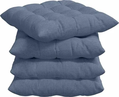 Immagine prodotto di vidaXL Cuscino per sedile 4 pezzi Blu 40 x 40 x 6 cm in velluto a coste