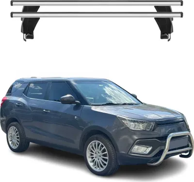 Image de Barres de toit transversales pour Ssangyong XLV 2016-2021 Alu Gris 2x