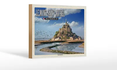Produktbild von Holzschild Reise 18x12 cm Le Mont-Saint-Michel Frankreich