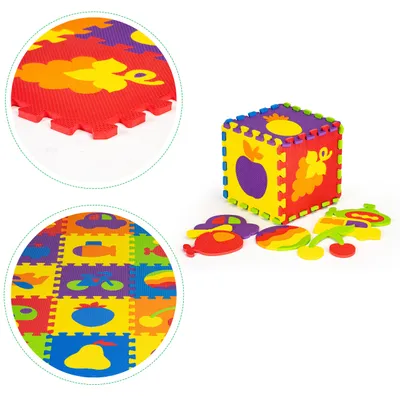 Productafbeelding van ECOTOYS ECOEVA003: Schuimrubberen educatieve mat, puzzel, 148x119 cm, 20 stuks
