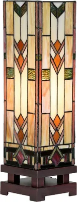 Produktbild von Clayre & Eef Tiffany Tischlampe 15x15x54 cm Beige Glas