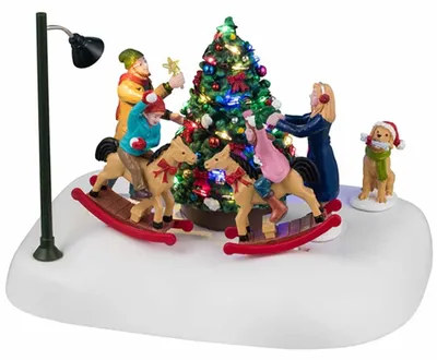 Bewegende Dekoszene Weihnachtsbaum H12,5x17,1x12,4 cm
