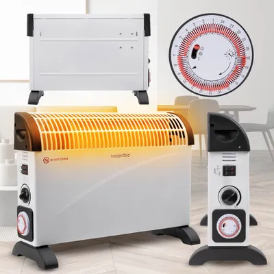 Produktbild von Konvektorheizung HL200 - Inkl. 3 Heizstufen - 750-2000 Watt - Heizlüfter elektrisch - Thermostat - Elektroheizung - Bis 25m² (Mit Timer, Ohne Turbo)