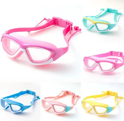Produktbild von Kinderschwimmbrille Anti-Fog mit Ohrstöpseln, Weitwinkel-Sicht, Für Kinder von 3–14 Jahren