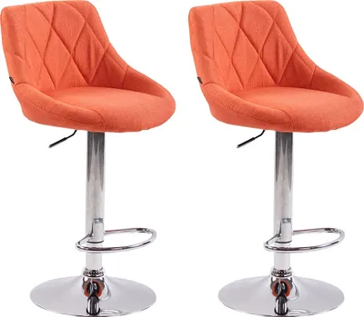 Produktbild von 2er Set Barhocker HLO-CP30 Stoff orange