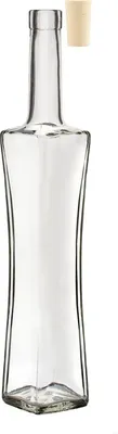 Produktbild von 0,5L Glasflasche Zum Befüllen + Korken Likörflasche Essig-Öl Flasche Karaffe Schnapsflasche Weinflasche