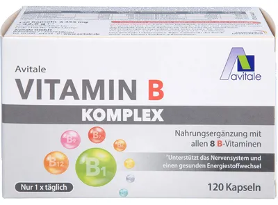 Produktbild von Avitale Vitamin B Komplex Kapseln, 120 St. Kapseln