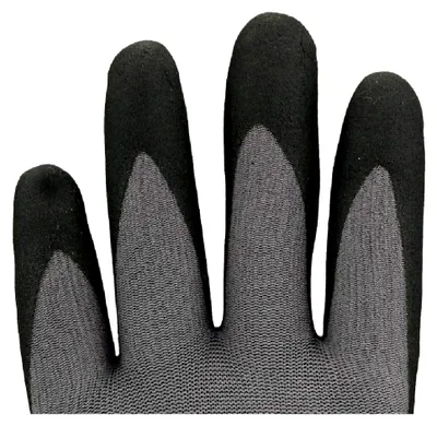 Produktbild von Feinstrickhandschuh mit Mikroschaumbeschichtung, grau/schwarz, Größe 9 (12 Paar)