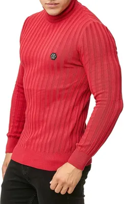 Produktbild von Red Bridge Herren Strickpullover Rollkragen- Pullover Upright Rot XXL