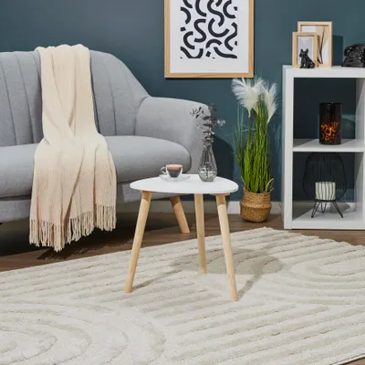 Pouf Coffre De Rangement HOMCOM - Tissu Bouclette, 45 X 41 Cm, Charge 120 Kg - Blanc - Pour Salon, Chambre, Entrée - 3