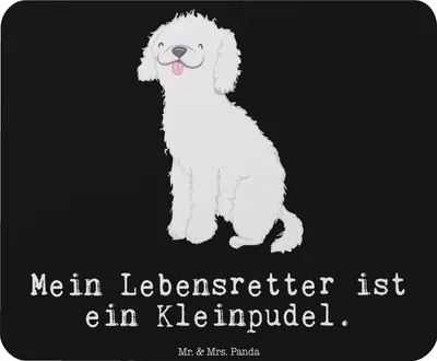 Produktbild von Mr. & Mrs. Panda Mouse Pad Kleinpudel Lebensretter - Schwarz - Geschenk, mousematte, Pudel, Mousepad, computer mauspad, pc