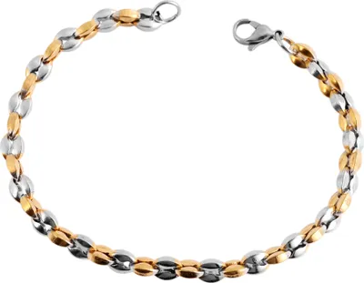 Produktbild von Akzent Kettenarmband aus Edelstahl in Bicolor mit IP Gold-Beschichtung
