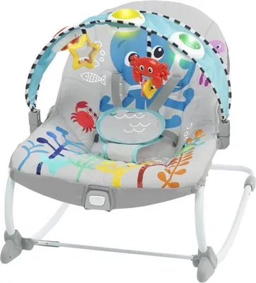 Image de Transat Bébé Évolutif Baby Einstein Octopus, Jusqu'à 18kg, Position Fixe ou Bascule, Musique et Lumière