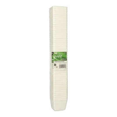 Produktbild von 500 Fingerfood - Schalen, Zuckerrohr "pure" eckig 50 ml 3,8 cm x 4,6 cm x 4,6 cm weiss