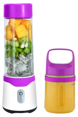 Produktbild von Zimilo Tragbarer Mini Mixer, 2000mAh Akku, USB aufladbar, 304 Edelstahl Klingen, magnetischer Sicherheitsschalter, für Smoothies und Shakes, Lila