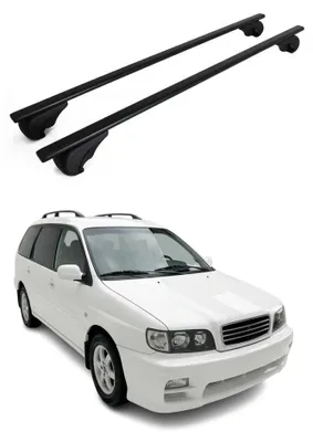 Image de Barres de toit Transversales pour Kia Joice Break 1999-2003 Acier Noir 2Pcs, Image générée par une IA
