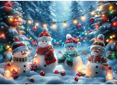 Productafbeelding van Diamanten-kunstwerkset met fotolijst - Kaarsvormige sneeuwpop - Gedetailleerde symbolen - Voor volwassenen - Decoratie voor thuis