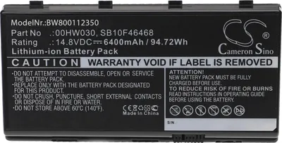 Produktbild von vhbw Akku Ersatz für Lenovo 4X50K14092, 5B10W13950, OOHWO30, SB10F46468, 00HW030, 01AV451, 4ICR18/65-2 für Notebook (6400 mAh, 14,8 V, Li-Ion)