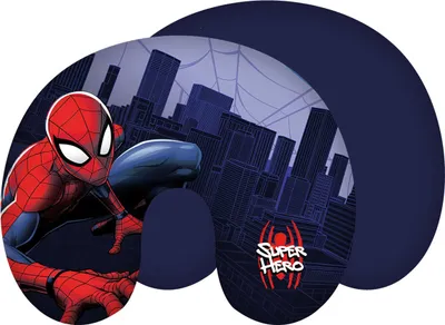 Produktbild von Poduszka na szyję Spider-Man, poduszka podróżna, poduszka na szyję ze Spider-Manem, Super Hero, pająk, 28 x 33 cm, 100% poliester
