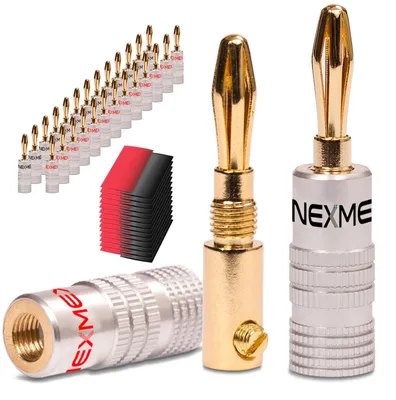 Produktbild von Bananenstecker mit Schrumpfschlauch vergoldet 28x Stecker NEXMEX Steckverbinder
