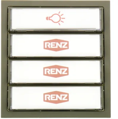 Produktbild von RENZ Tastenmodul mit 1 Lichttaster + 3 Klingeltaster (RAL Farbe: Graualuminium (RAL 9007)) RAL Farbe: Graualuminium (RAL 9007)