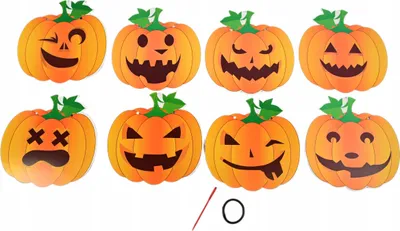 Zdjęcie produktu dla Dynia Girlanda Wisząca Straszna Dekoracja Halloween Ozdoba Papierowa