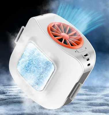 Produktbild von Tragbarer Nackenventilator mit Kühlplatte – Wiederaufladbar (10.000 mAh), leistungsstark (13.500 U/min), persönliche Klimaanlage mit 3 Geschwindigkeitsstufen für Outdoor, Reisen und Camping