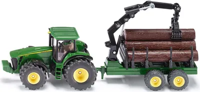 Produktbild von Siku Traktor mit Forstanhänger grün; 1954