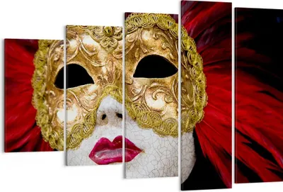 Produktbild von Bild auf Leinwand - Leinwandbild - Venezianische Maske Kostüm Spaß Feder - 150x100cm - Wand Bild - Wanddeko - Leinwanddruck - Bilder - Kunstdruck - Leinwand bilder - Wandkunst - EG150x100-0437