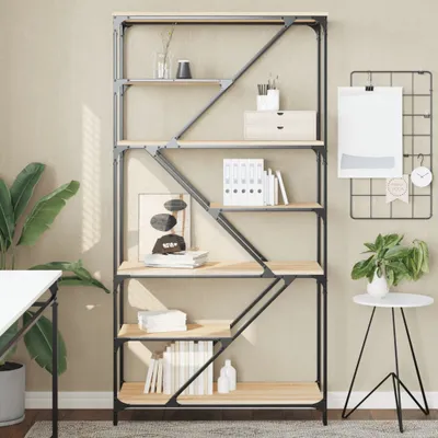 Obrázek produktu pro Maison Exclusive – knihovna Sonoma dub 91x36x176 cm dřevěný materiál a ocel