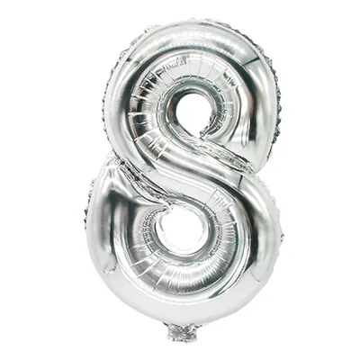 Immagine prodotto di PAPSTAR 86838 PAPSTAR Palloncino in foil "Numeri", numero: 8, argento