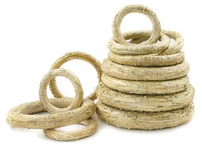 Productafbeelding van Set van 10 strokringen, gebonden, geschikt voor bloemdecoratie, diameter 40 cm, dikte 6 cm, ideaal voor bloemarrangementen