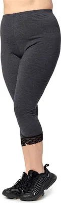 Image de Merry Style - Leggings capri 3/4 pour femmes, grandes tailles, avec dentelle en coton MS10-458 (mélange foncé, 7XL)