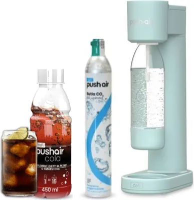 PUSHAIR Dafi saturator wody MINT + nabój CO2 + butelka 0,7 l + syrop Cola 450 ml